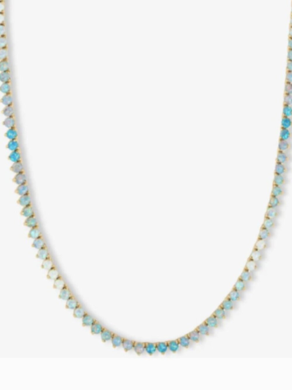 MELINDA MARIA Not Your Basic Blue Opal Gold Ombré Tennis Necklace, 16' NWT - Picture 3 of 4